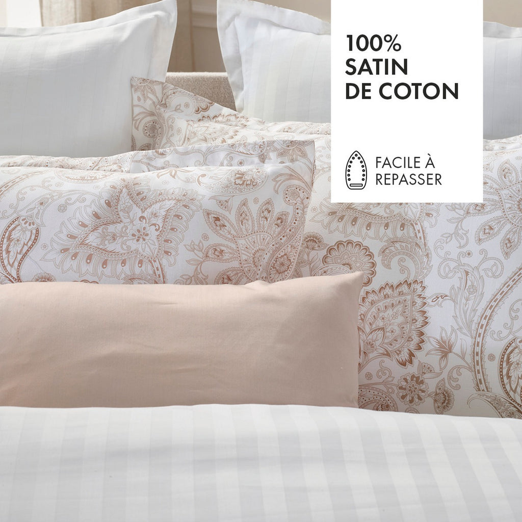 Set De 2 Taies D'Oreiller Satin De Coton - Paisley Taupe