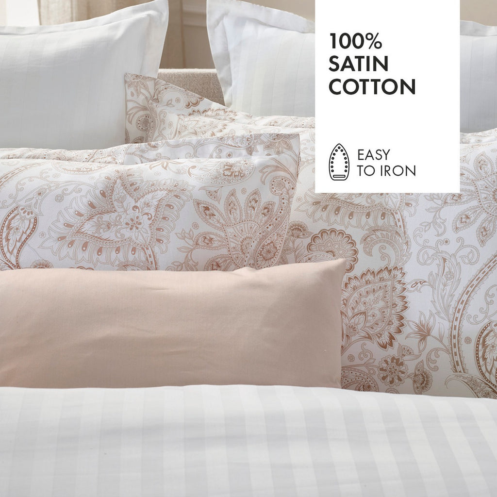 Set De 2 Taies D'Oreiller Satin De Coton - Paisley Taupe