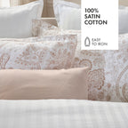 Set De 2 Taies D'Oreiller Satin De Coton - Paisley Taupe