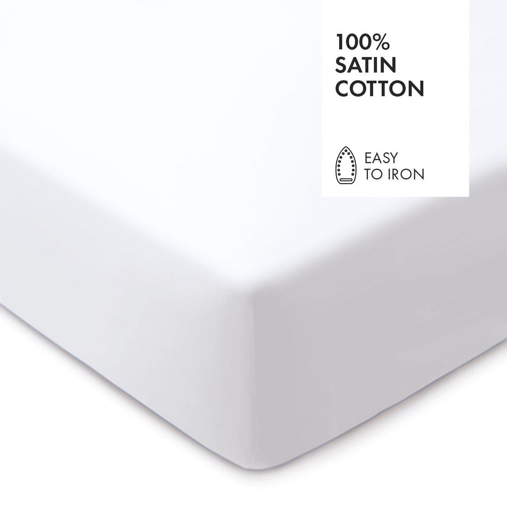 Drap-Housse Satin De Coton - Uni Blanc
