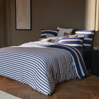 Set De 2 Taies D'Oreiller Satin De Coton - Horizon Bleu