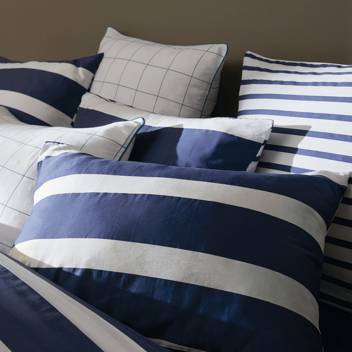Set De 2 Taies D'Oreiller Satin De Coton - Horizon Bleu