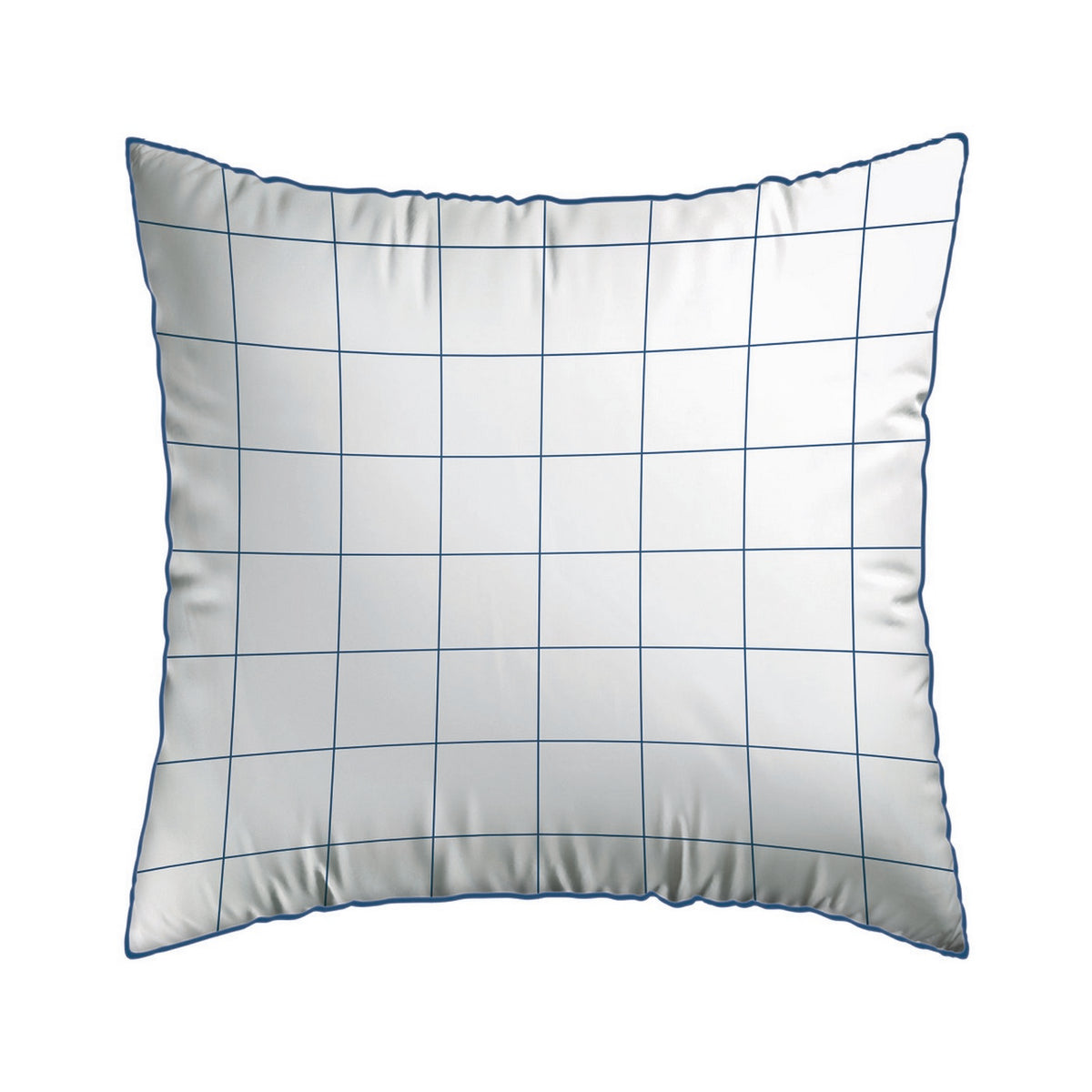 Set De 2 Taies D'Oreiller Satin De Coton - Motif À Carreaux Blanc