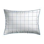 Set De 2 Taies D'Oreiller Satin De Coton - Motif À Carreaux Blanc