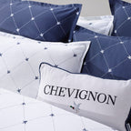 Funda Nórdica + 2 Fundas De Almohada Satén De Algodón - Canards Evy Azul