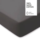 Drap-Housse Satin De Coton Uni Gris Foncé