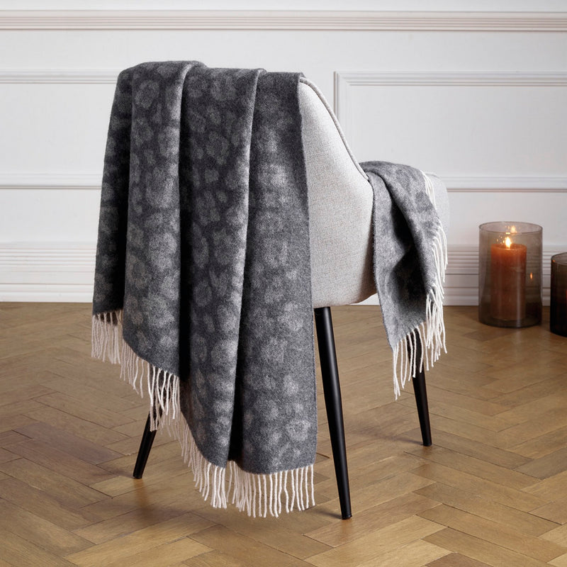 Plaid Tissé En Cachemire Manuel Gris