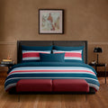 Housse De Couette + 2 Taies D'Oreiller Satin De Coton - À L'Infini Bleu Foncé