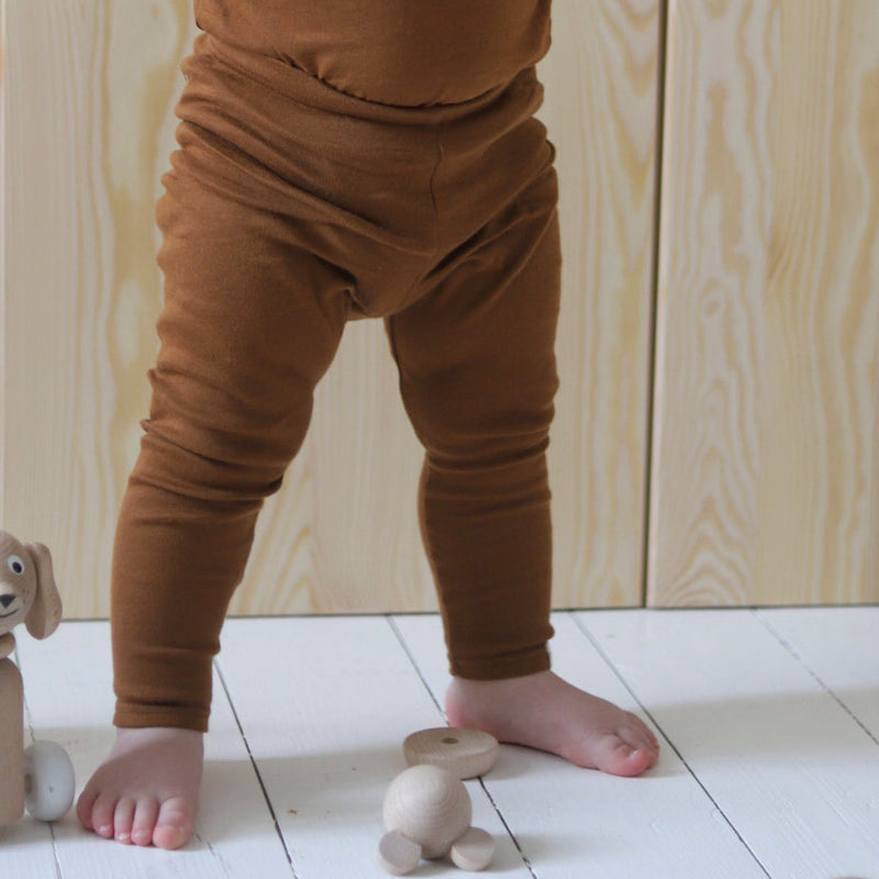 Minimalisma - Bonitos leggings de algodón orgánico Ámbar