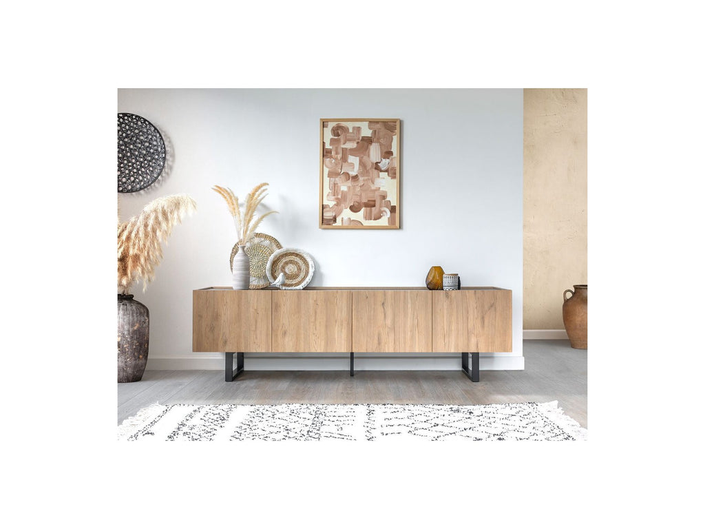Opera - TV Unit - Oak Effect and Black Marble Imitation