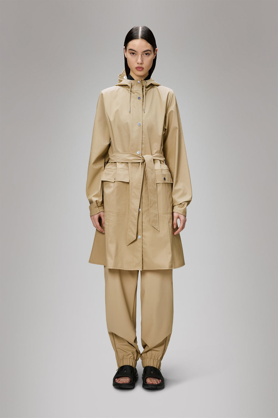 Jacka Curve Long Jacket W3 - Sand - Unisex