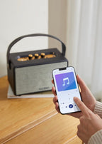 Speaker Retro - Grand Haut-Parleur Portable Bluetooth, USB & AUX - Noir