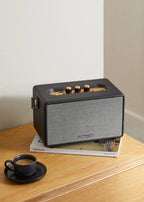 Speaker Retro - Grand Haut-Parleur Portable Bluetooth, USB & AUX - Noir