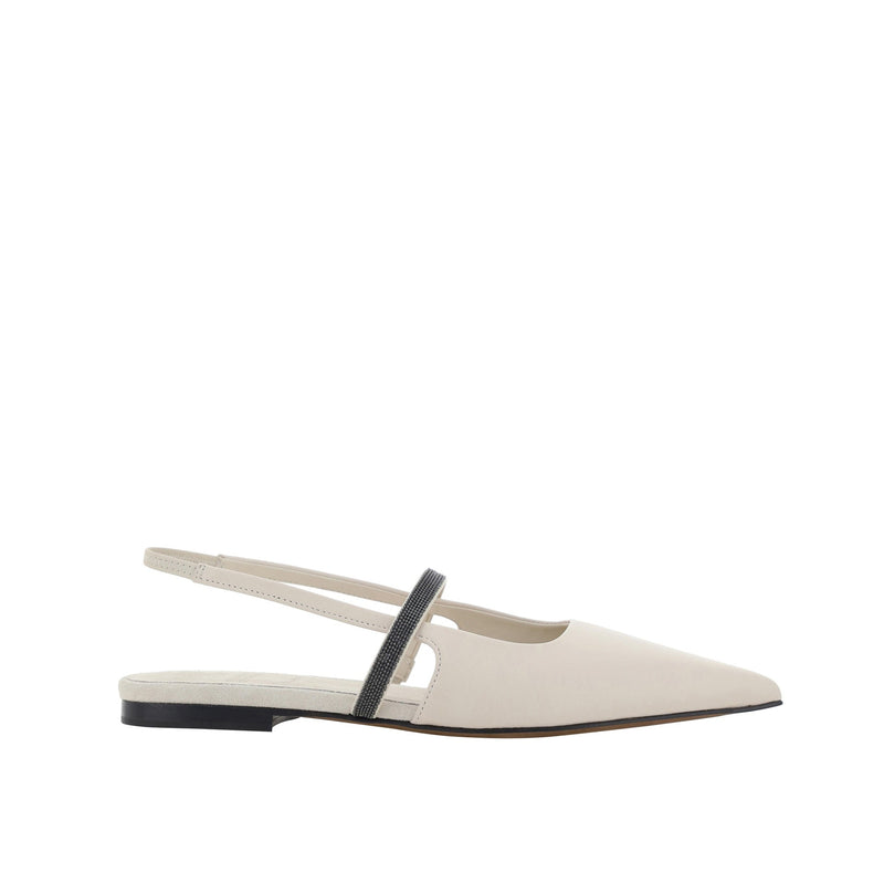 Ballerines - Brunello Cucinelli Slingback Flats - Cream