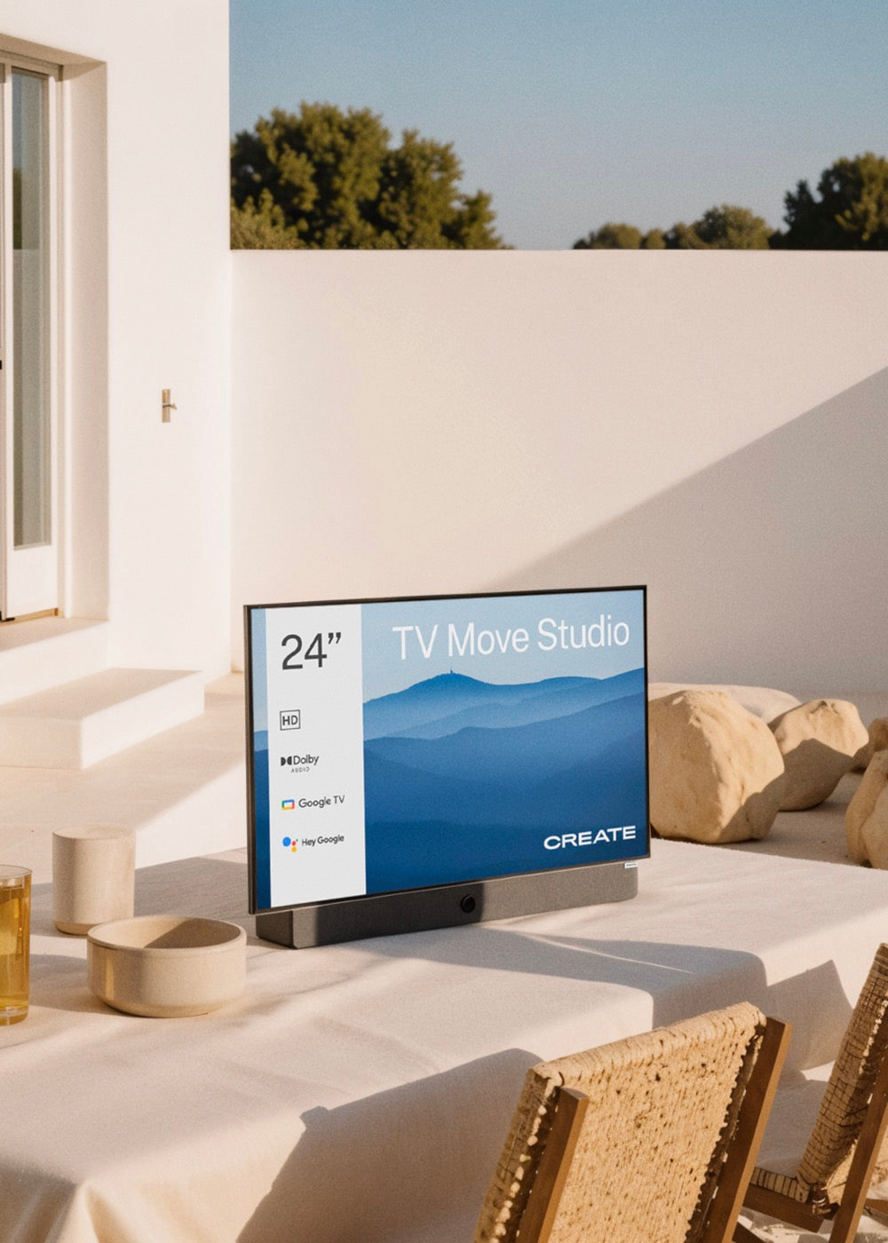 TV Move Studio - Téléviseur Intelligent Portable 24" Avec Batterie Et Écran Antireflet