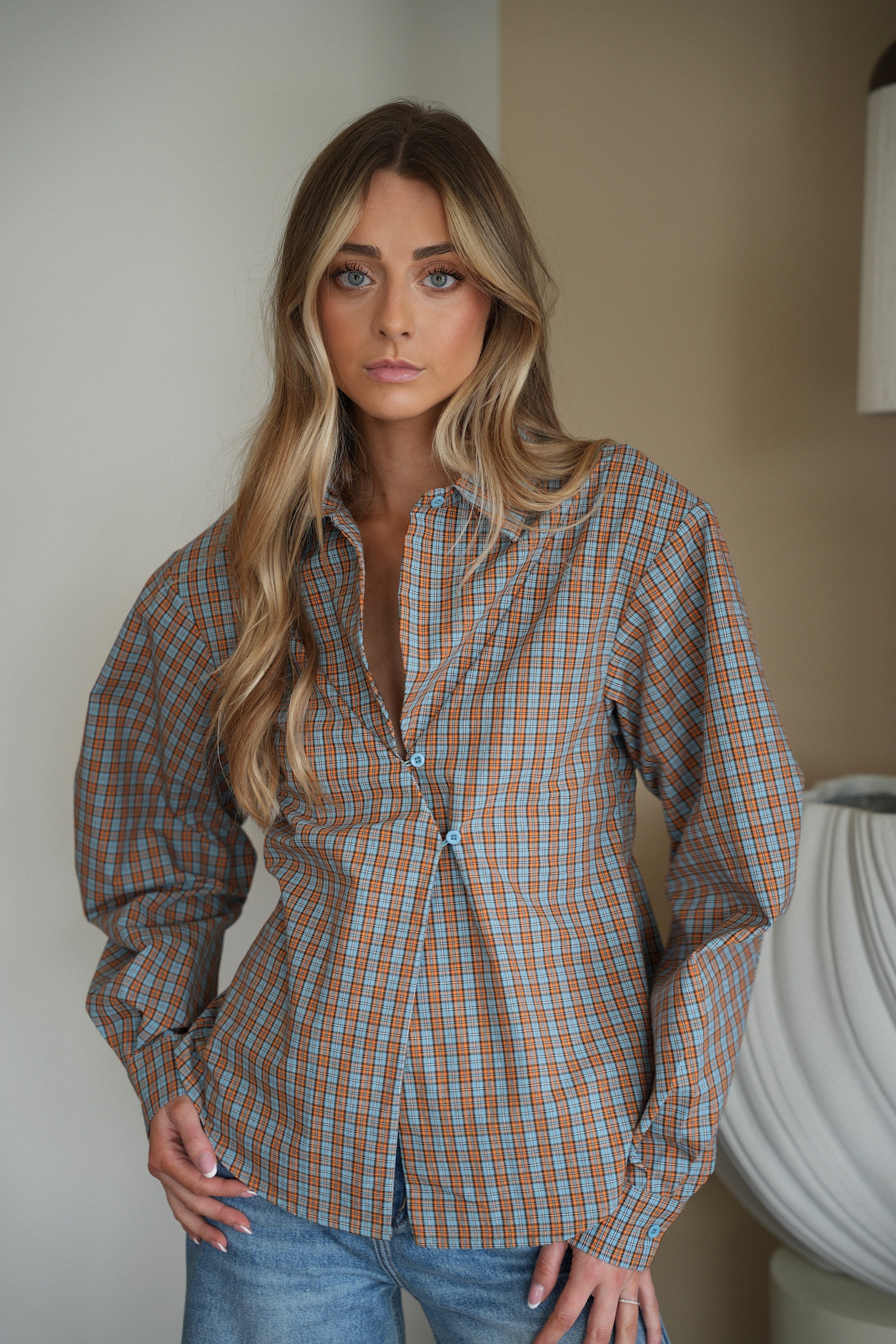 Pola Azul - Camisa Cuadros