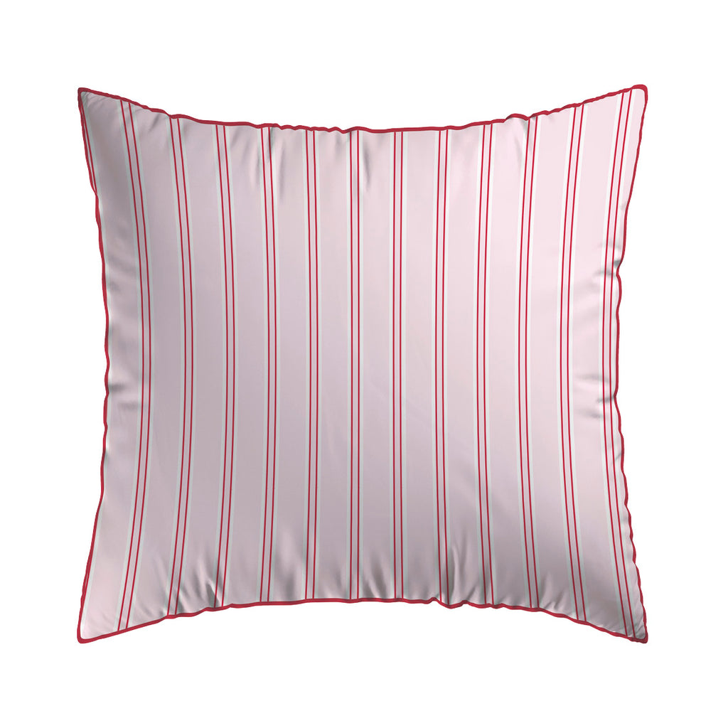 Taie D'Oreiller Satin De Coton - Éolia Rose / Rouge