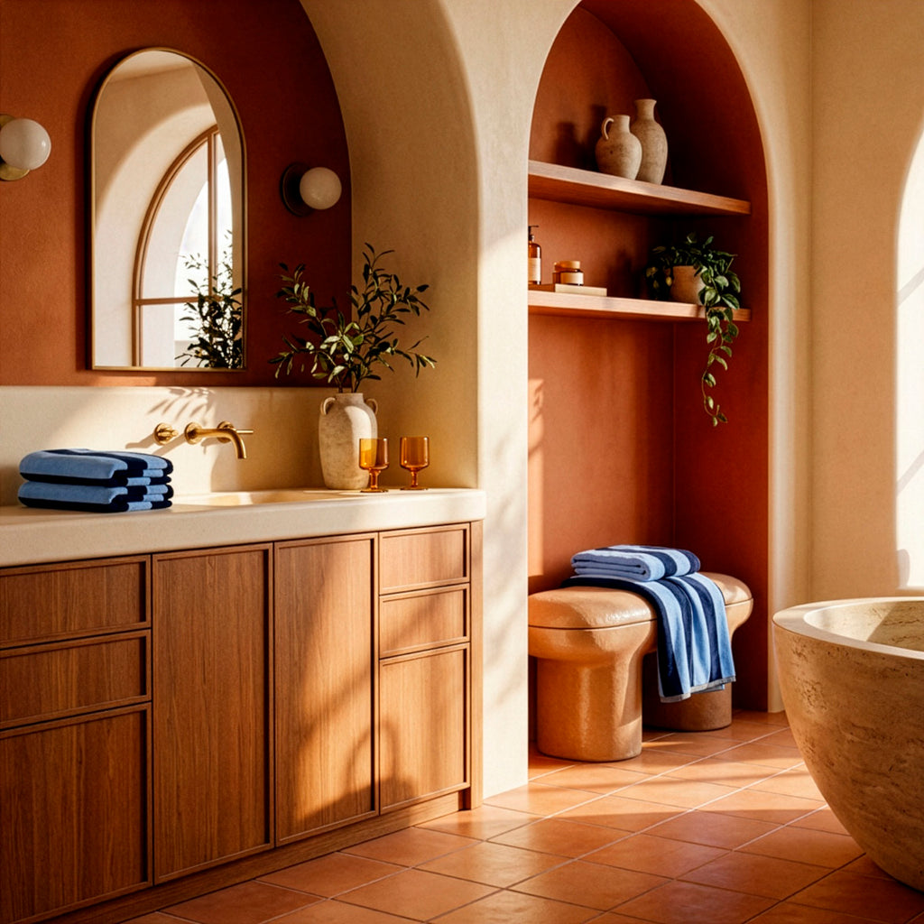 Toalla de baño de terciopelo de algodón - Cadence Azul