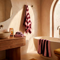 Telo da Bagno in Cotone Velluto - Cadence Bordeaux / Rosa