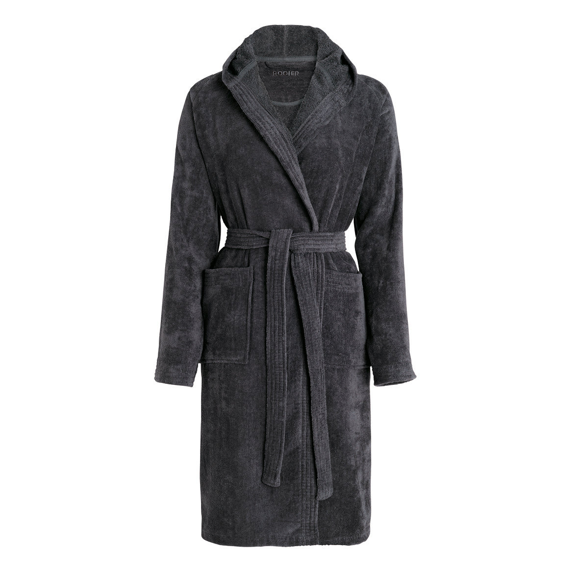 Hooded Bathrobe in Ultra-Soft and Absorbent Cotton - Dark Grey