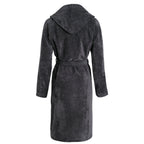 Hooded Bathrobe in Ultra-Soft and Absorbent Cotton - Dark Grey