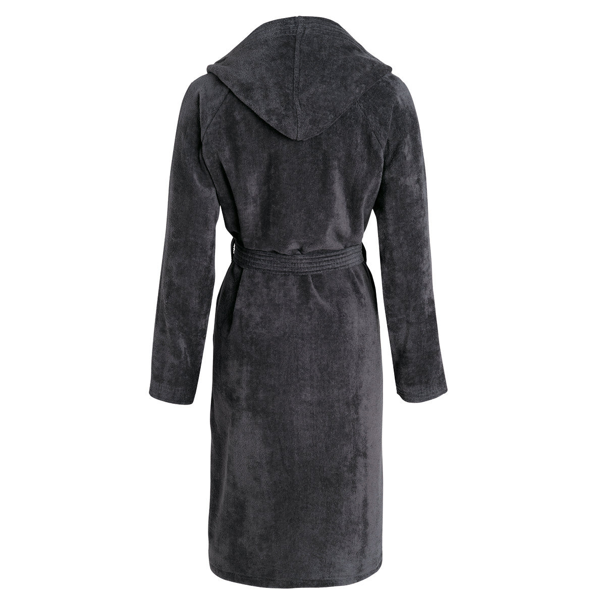 Hooded Bathrobe in Ultra-Soft and Absorbent Cotton - Dark Grey