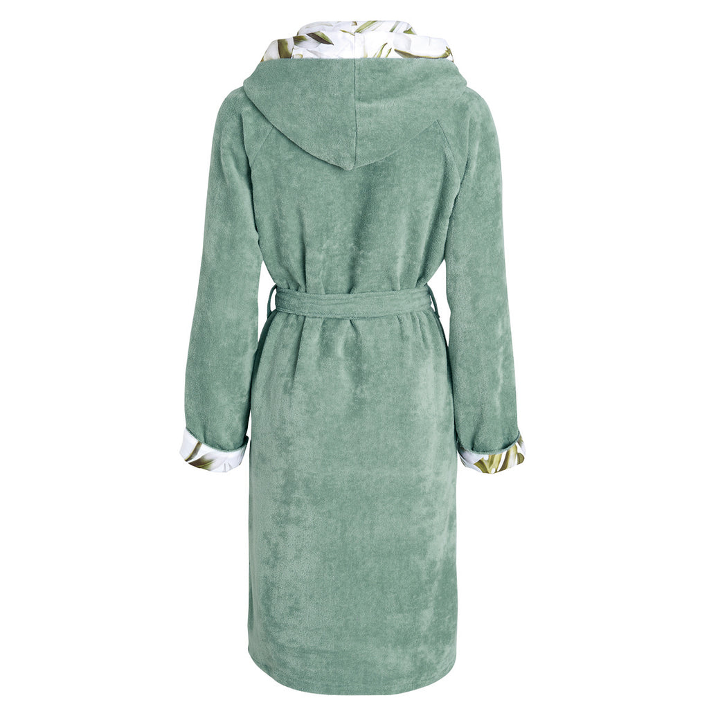 Albornoz con capucha de algodón ultrasuave y absorbente - Jungle Verde
