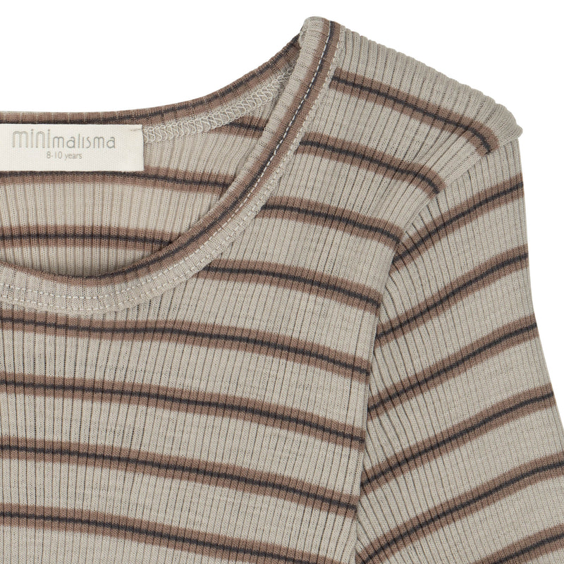 Camiseta Winter Fog Stripes de lana merino atlántica - Selección Minimalisma disponible en amaetc.com, concept store ecológico para niños