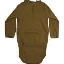 Nanna romper/bodysuit in organic cotton - Golden leaf - Minimalisma selection available on amaetc.com, eco-friendly concept store for children