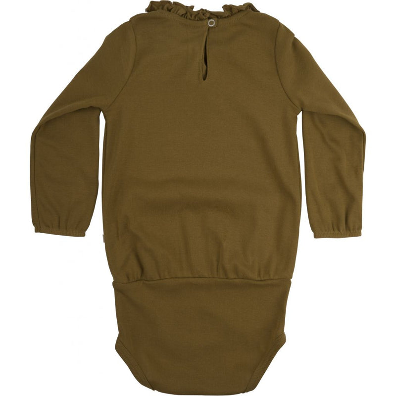 Nanna romper/bodysuit in organic cotton - Golden leaf - Minimalisma selection available on amaetc.com, eco-friendly concept store for children