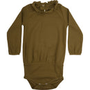 Nanna romper/bodysuit in organic cotton - Golden leaf - Minimalisma selection available on amaetc.com, eco-friendly concept store for children