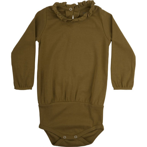 Pelele/body Nanna de algodón orgánico - Hoja de oro - Selección Minimalisma disponible en amaetc.com, concept store ecológico para niños