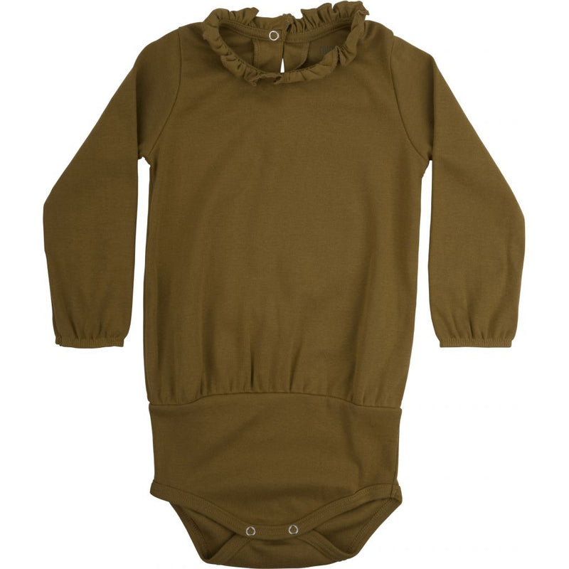 Nanna romper/bodysuit in organic cotton - Golden leaf - Minimalisma selection available on amaetc.com, eco-friendly concept store for children