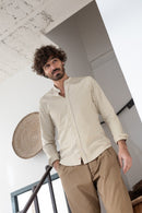 Chemise Hampton - Beige Et Blanche - Homme