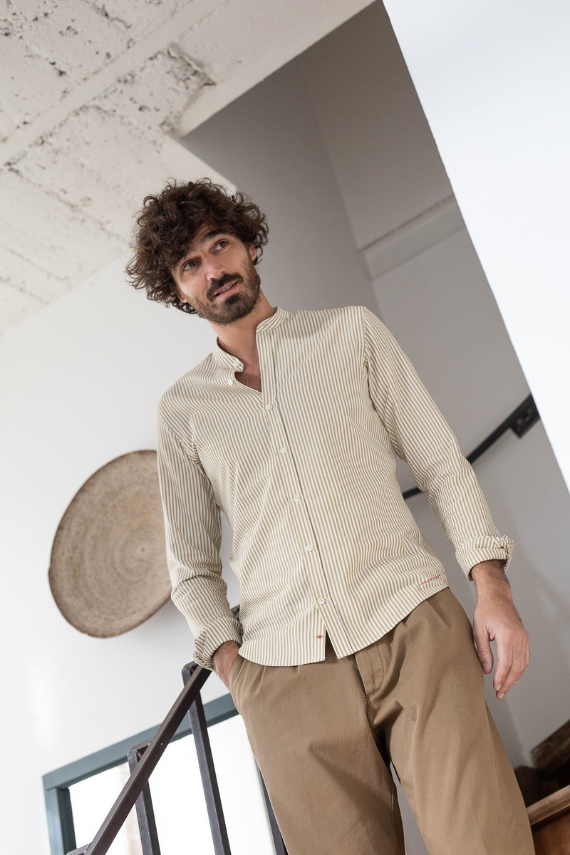 Chemise Hampton - Beige Et Blanche - Homme