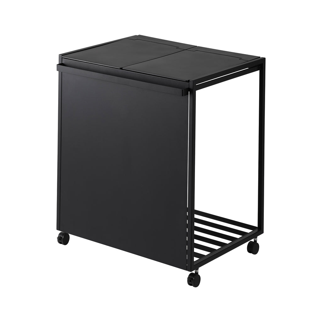 Cubo De Basura De 2 Compartimentos Tower Con Ruedas - Negro