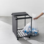 Cubo De Basura De 2 Compartimentos Tower Con Ruedas - Negro