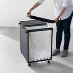 Cubo De Basura De 2 Compartimentos Tower Con Ruedas - Negro