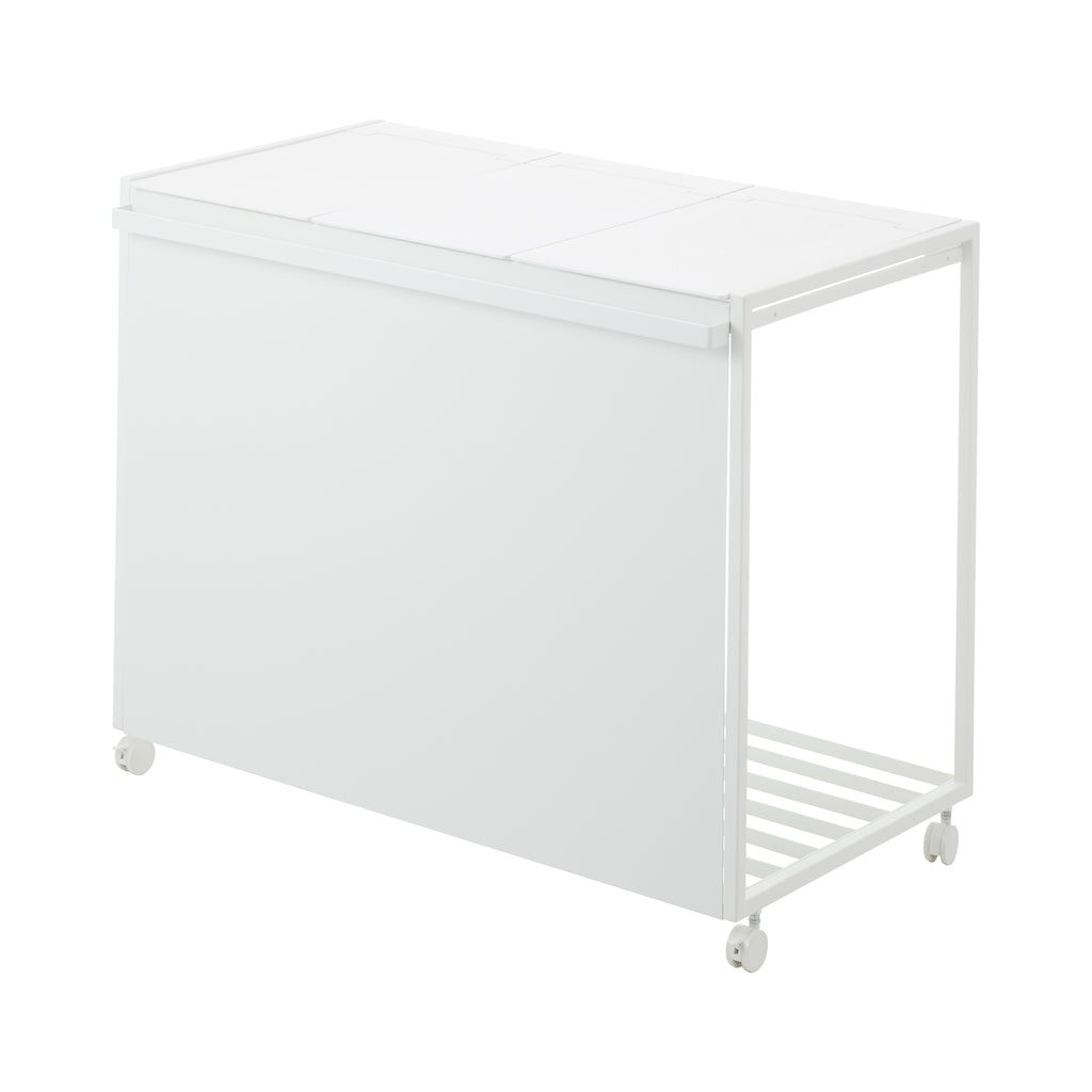 Cestino Tower a 3 scomparti con ruote - Bianco