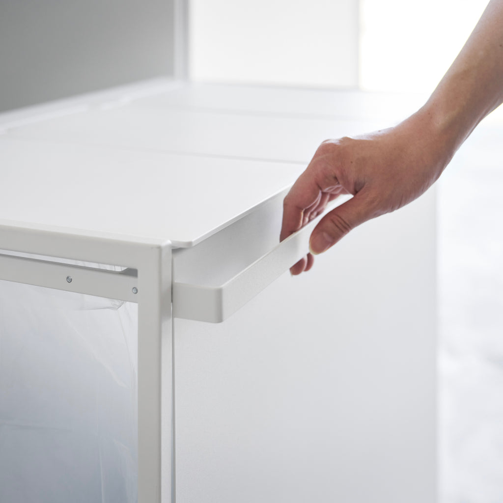 Cestino Tower a 3 scomparti con ruote - Bianco