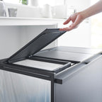 Cubo De Basura De 3 Compartimentos Tower Con Ruedas - Negro