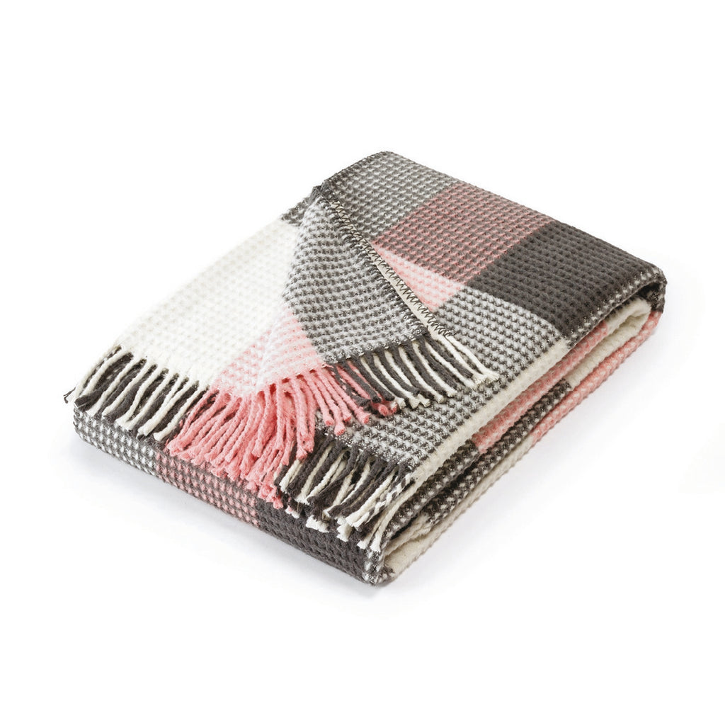 Plaid Tissé - Rose / Gris - Tartan Waffle