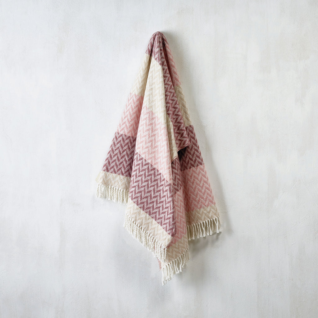 Plaid Tejido - Rosa / Malva - Chevron