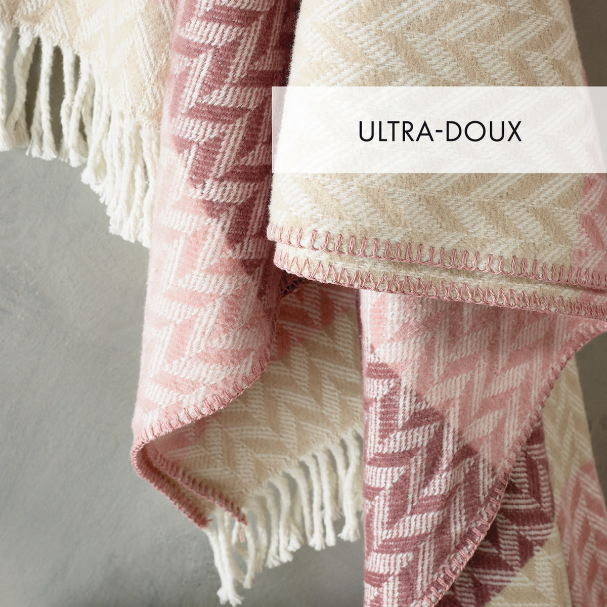 Plaid Tejido - Rosa / Malva - Chevron