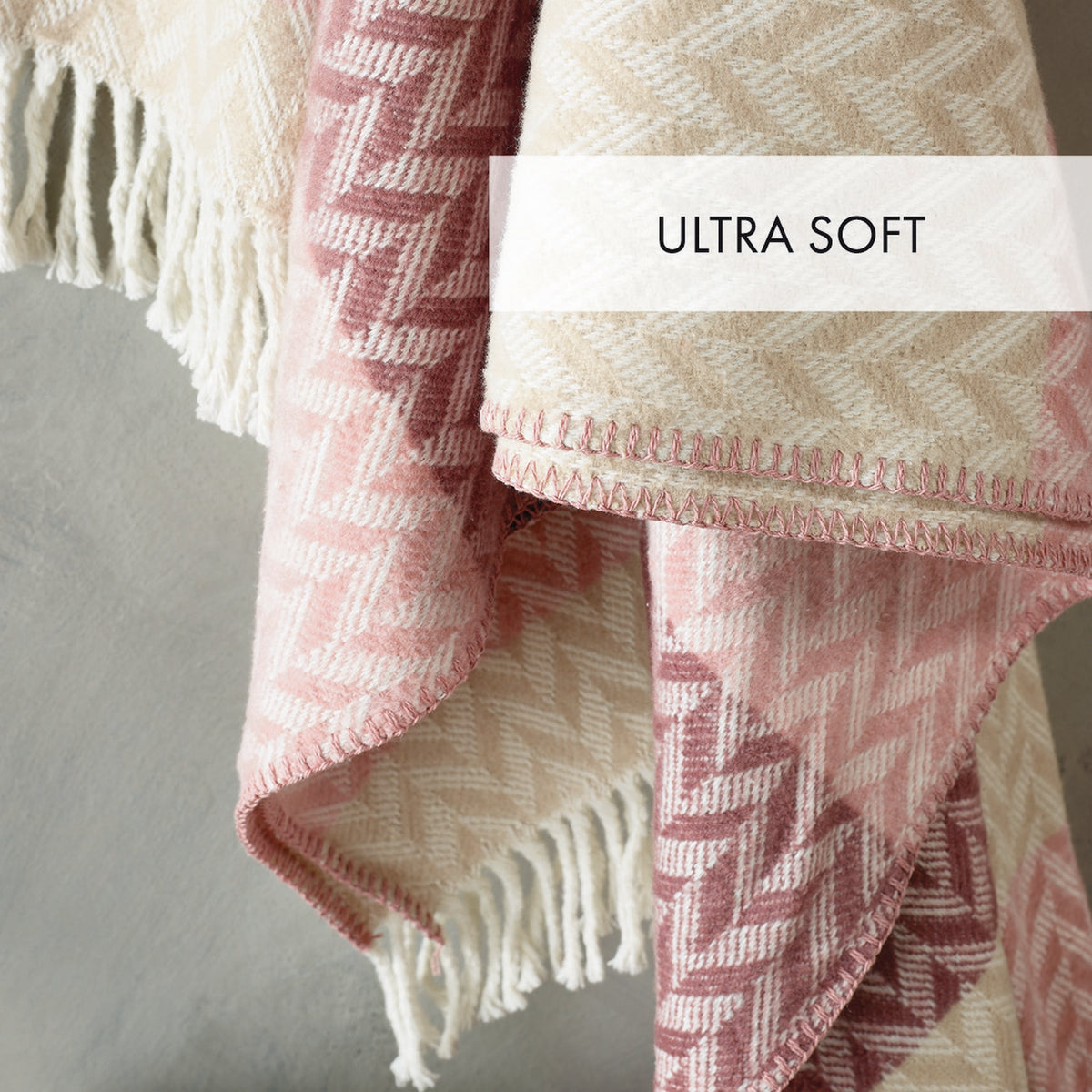 Plaid Tejido - Rosa / Malva - Chevron