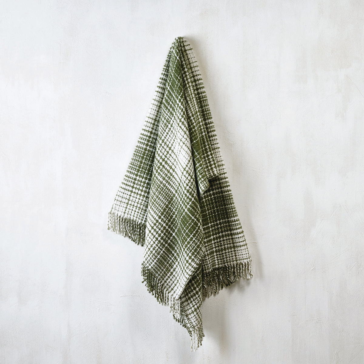 Plaid Tissé - Vert / Blanc - Tartan Waffle