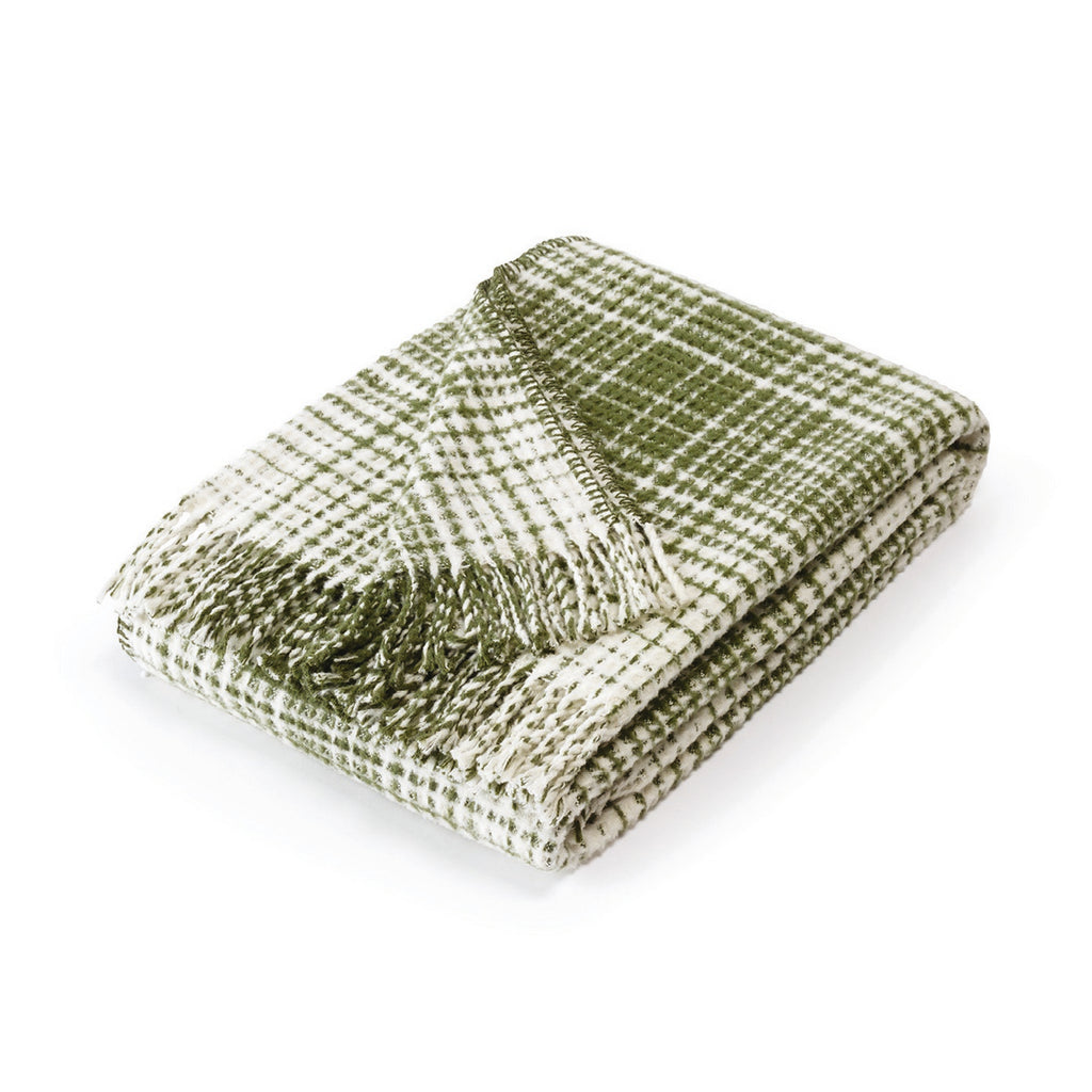 Plaid Tissé - Vert / Blanc - Tartan Waffle