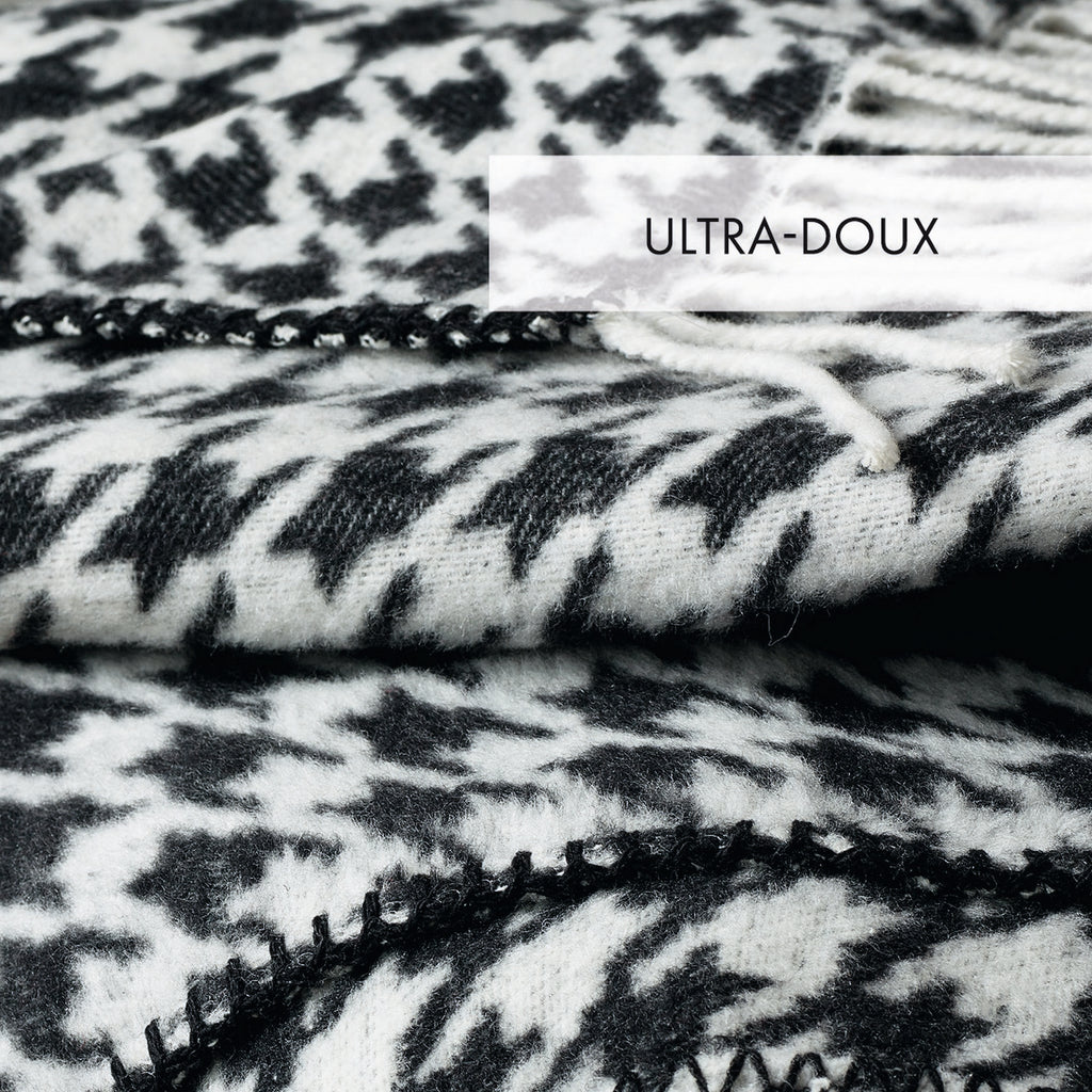 Plaid Tissé - Noir / Blanc - Pied De Poule