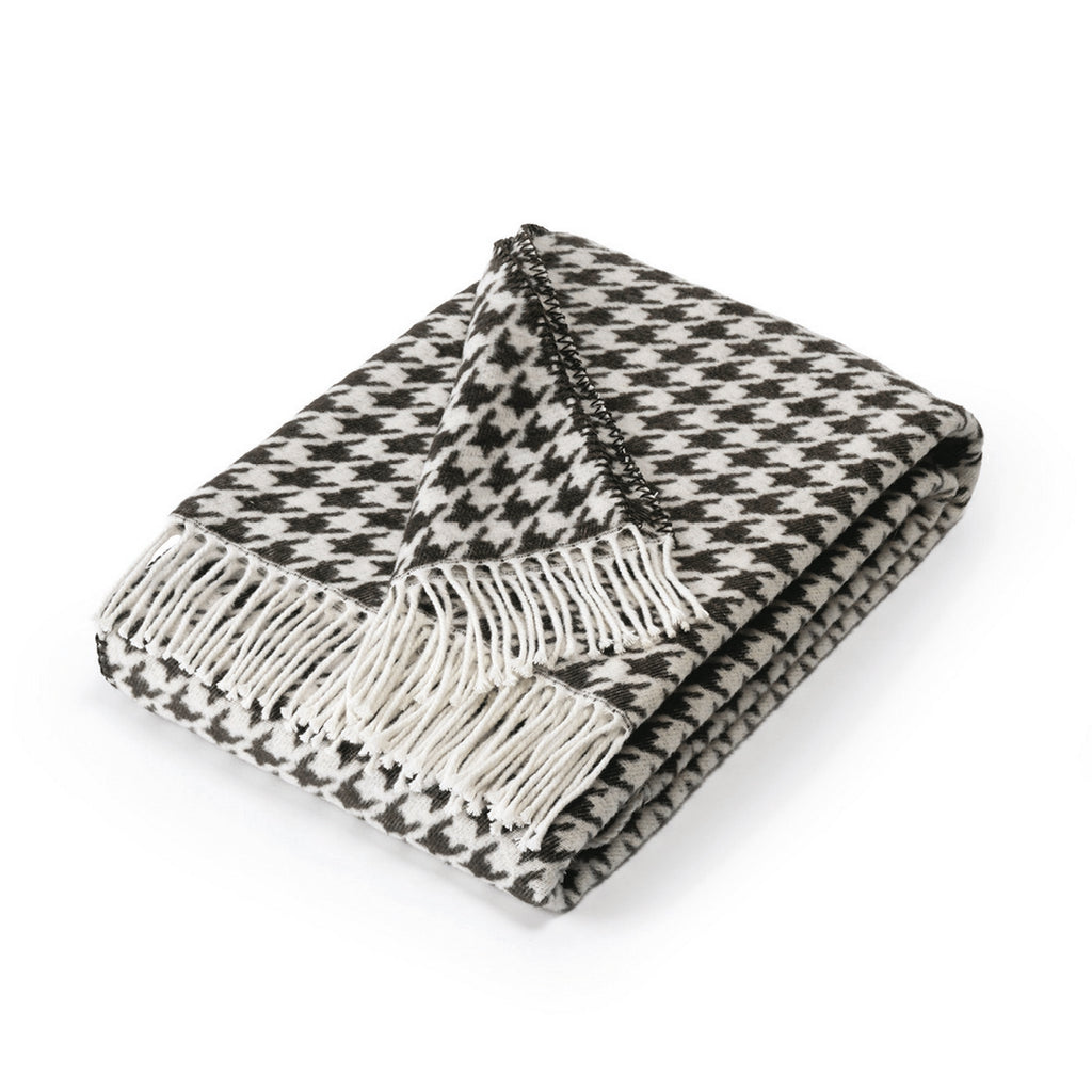 Plaid Tissé - Noir / Blanc - Pied De Poule