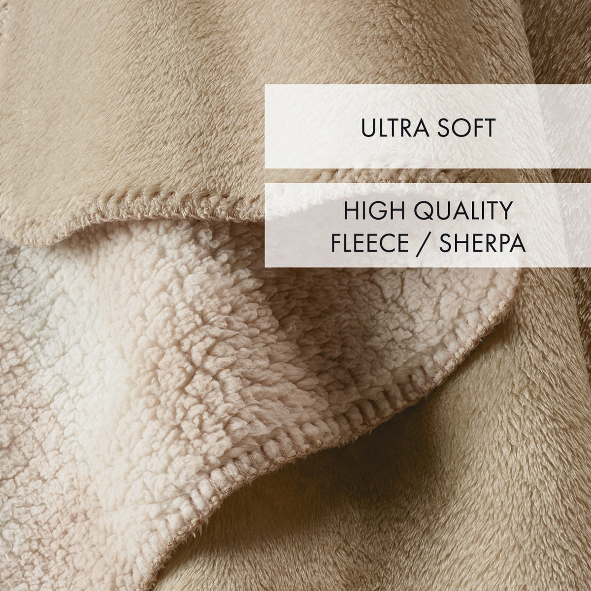 Plaid En Polaire - Beige / Taupe - Square